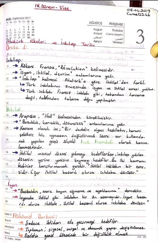 Atatürk İlkeleri ve İnkılap Tarihi Dersi Ders Notları (ATİ112)                                                                                                                                                                                            